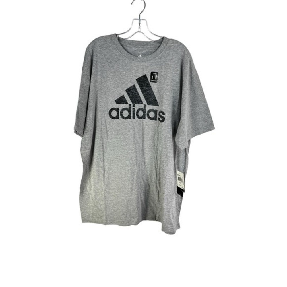 Adidas Men's T-Shirt Sereno Logo Graphic Crew Amplifier Gray 2XL‎ NWT